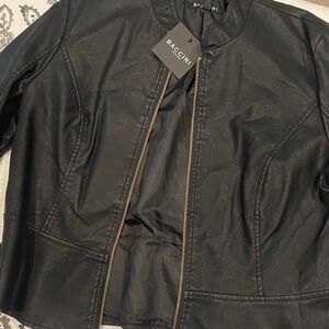 Baccini Women's Classic Black Leather Jacket